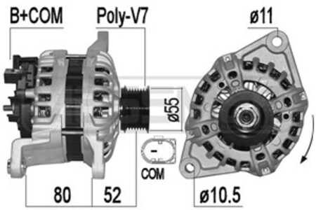 Generator, iveco daily flak/chassi vi, daily skåp vi, 5801580927, 5802217842