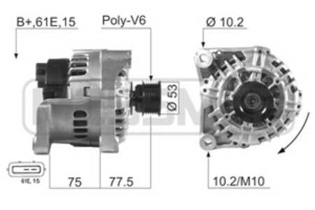 Generator, bmw 3 cabriolet [e46], 3 coupé [e46], z3 coupé [e36], z3 roadster [e36], land rover freelander i, rover 75, 75 toure