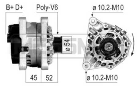 Generator, citroën,fiat,peugeot, 5705 2A, 5705 4R, 5705 4T, 5705 FW, 96 237 271, 9621791680, 9623727180