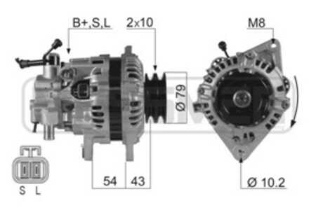 Generator, mitsubishi l 300 buss iii, l 300 skåp iii, l200, l400 buss, l400 skåp, pajero ii, pajero canvas top ii, A002T82899, 