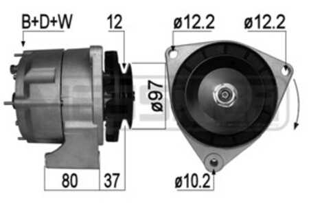 Generator, mercedes-benz t2/ln1 flak/chassi, t2/ln1 lok, t2/ln1 skåp, t2/ln1 tipp, saab 99 combi coupe, 0 0 915 406 02 80, 0 0 