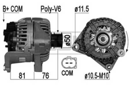 Generator, bmw 3 [e46], 3 cabriolet [e46], 3 coupé [e46], z4 roadster [e85], 12 31 7 519 618, 12 31 7 519 620