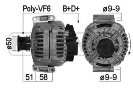 Generator, mercedes-benz sprinter 3-t buss [b903], sprinter 3-t flak/chassi [b903], sprinter 3-t skåp [b903], 0 1 315 411 02 80