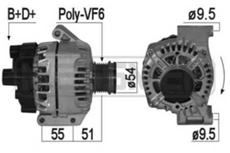 Generator, alfa romeo,citroën,fiat,lancia,peugeot, 16 088 580 80, 16 171 166 80, 51829383, 51854103, 51854912, 51944878, 520921