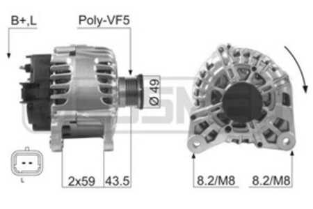 Generator, dacia,nissan,opel,renault,vauxhall,volvo, 12 04 189, 23 10 000 QBD, 23100-00Q0B, 23100-00Q1A, 23100-00QAL, 23100-00Q