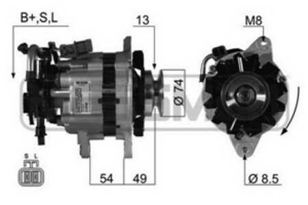 Generator, mitsubishi colt iii, lancer iv, lancer halvkombi iv, lancer station wagon iii, space wagon, A002T14376, A002T14876, 