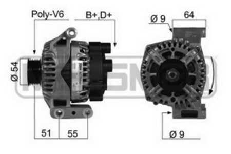 Generator, alfa romeo,fiat,ford,lancia, 1539098, 1571296, 30802668 0, 46823546, 51784847, 51805803, 51854905, 52092133, 9S51 10