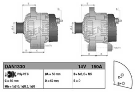 Generator, alfa romeo giulietta, 51928308, 52003618