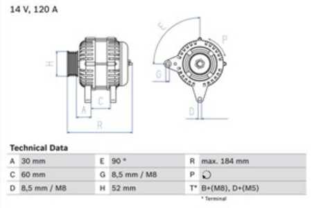 Generator, alfa romeo 147, 156, 156 sportwagon, 166, gt, gtv, spider, 60 672 342, 60 673 305, 60672342, 60673305