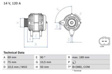 Generator, bmw 3 [e46], 3 cabriolet [e46], 3 coupé [e46], 3 touring [e46], z4 roadster [e85], 12 31 7 519 618, 12 31 7 519 620