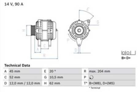 Generator, fiat, 46763533, 46763534, 46774430, 51859052