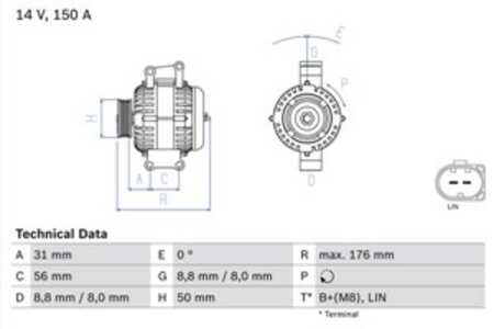 Generator, mercedes-benz, 272 154 00 02 80, 272 154 00 02, A 272 154 00 02 80, A 272 154 00 02