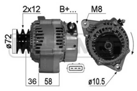 Generator, toyota 4 runner ii, land cruiser 90, 27060-67030, 27060-67070, 27060-67110