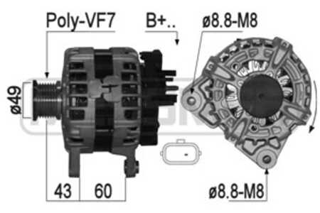 Generator, lada,nissan,opel,renault,vauxhall, 1202452, 23100-4BE0A, 23100-4BE0B, 23100-8633R, 93868641, 95519888