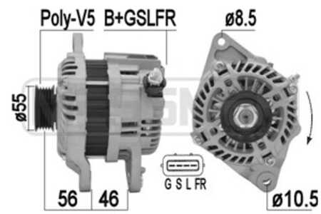 Generator, citroën c4 aircross, mitsubishi asx, lancer viii, lancer sportback viii, peugeot 4008, 16 078 356 80, 1800A287, A005