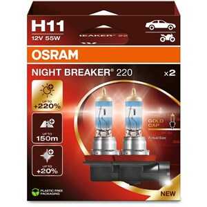 Glödlampa, Osram NIGHT BREAKER 220 PGJ19-2, H11, passar många modeller