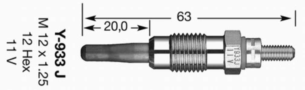 Glödstift, mitsubishi,renault,volvo, 5962.T2, 77 00 854 538, 77 00 856 292, 7700856292, M816732