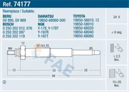 Glödstift, toyota land cruiser, land cruiser pick-up, 19850-56010, 19850-56012, 19850-58010, 19850-68020, 19850-68040, 19850-68