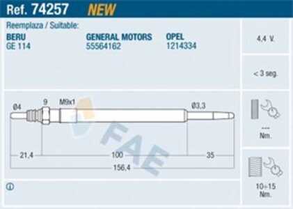 Glödstift, opel astra j, insignia a, insignia a sedan, 1214334, 18550-79J81-000, 46072016F, 55200755, 55564162, 93178047, 93191