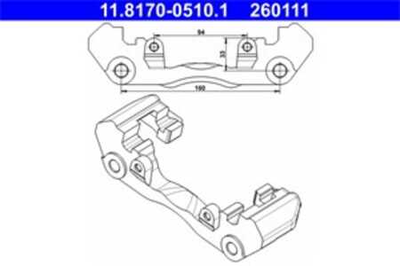 Hållare, bromsok, Framaxel, mercedes-benz,vw, 000 421 04 06, 000 421 45 06, 2D0 615 125, A 000 421 04 06, A 000 421 45 06