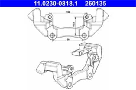 Hållare, bromsok, Framaxel, ford,volvo, 1223607, 1347353, 1468864, 36000482, 3M51-2B135-BA, 3M51-2B135-BB, 3M51-2B135-DA, 86029