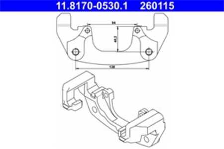 Hållare, bromsok, Framaxel, bmw x3 [e83], x5 [e53], 34 11 1 166 233, 34 11 6 768 437, SYH000090