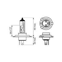 Halogenlampa H4 P43t, passar många modeller, 0050185