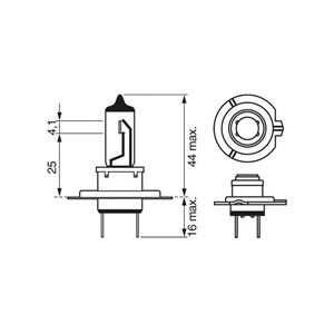 Halogenlampa H7 Px26d, passar många modeller, 000000000H7, 00000000H7, 0000000H7, 000000H7, 002 544 00 94, 05104 684AA, 1414509