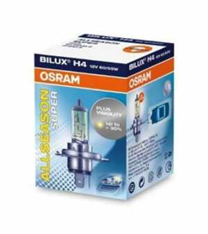 Halogenlampa  OSRAM ALL SEASON SUPER H4 P43t, Fram, citroën,vw,mercedes-benz