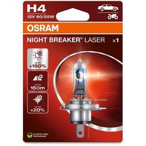 Halogenlampa Osram Night Breaker Laser H4 P43t, Universal