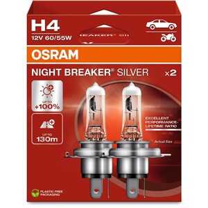 Halogenlampa Osram Night Breaker Silver H4 P43t, Universal