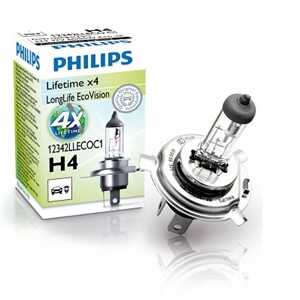 Halogenlampa  PHILIPS LongLife EcoVision H4 P43t-38, citroën,porsche,vw,mercedes-benz,audi, 000 544 9094, 000000 000374, 025816