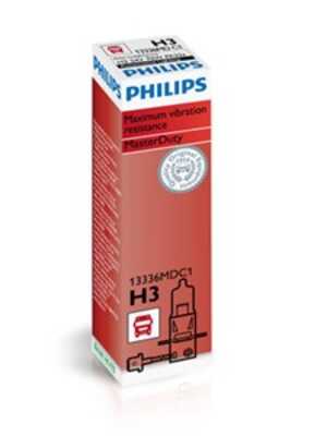 Halogenlampa PHILIPS MasterDuty H3 PK22s, Upptill, mercedes-benz t1/tn flak/chassi, t1/tn skåp, 100073733, 1102 259, 112201240,