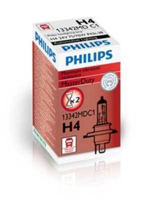 Halogenlampa PHILIPS MasterDuty H4 P43t-38, Upptill, mercedes-benz, 072601 024802, 100151696, 135 4889, 135 4893, 1415 2190, 15