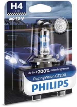 Halogenlampa  PHILIPS RacingVision GT200 H4 P43t-38, citroën,porsche,vw,mercedes-benz,audi, 000 544 9094, 000000 000374, 025816