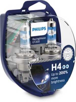 Halogenlampa  PHILIPS RacingVision GT200 H4 P43t-38, citroën,porsche,vw,mercedes-benz,audi, 000 544 9094, 000000 000374, 025816