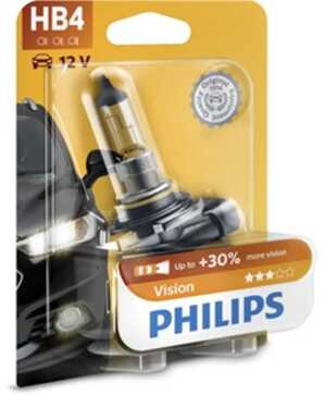 Halogenlampa PHILIPS Vision Hb4 P22d, passar många modeller, 000000 000069, 1 382 496, 1J0 411 315 J, 63 12 1 382 496, 6321 692