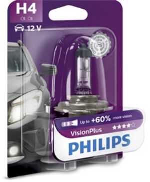 Halogenlampa  PHILIPS VisionPlus H4 P43t-38, citroën,porsche,vw,mercedes-benz,audi, 000 544 9094, 000000 000374, 025816, 030005