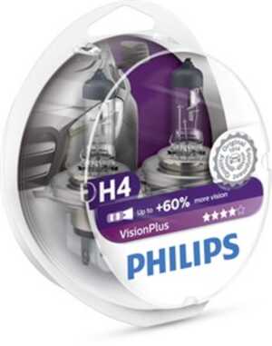 Halogenlampa  PHILIPS VisionPlus H4 P43t-38, citroën,porsche,vw,mercedes-benz,audi, 000 544 9094, 000000 000374, 025816, 030005