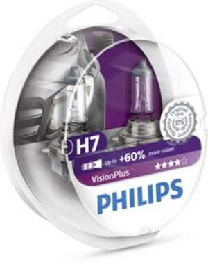 Halogenlampa PHILIPS VisionPlus H7 PX26d, passar många modeller, 000000000H7, 00000000H7, 0000000H7, 000000H7, 002 544 00 94, 0