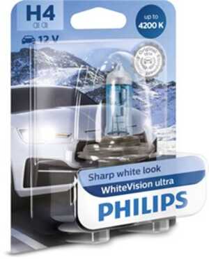 Halogenlampa  PHILIPS WhiteVision ultra H4 P43t-38, citroën,porsche,vw,mercedes-benz,audi, 000 544 9094, 000000 000374, 025816,