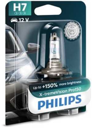 Halogenlampa PHILIPS X-tremeVision Pro150 H7 PX26d, passar många modeller, 000000000H7, 00000000H7, 0000000H7, 000000H7, 002 54