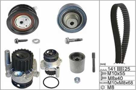 Kamremskit med vattenpump, seat cordoba, ibiza iii, skoda fabia i, fabia combi i, fabia praktik i, fabia sedan i, vw polo, polo