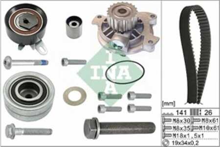 Kamremskit med vattenpump, vw crafter 30-35 buss, crafter 30-50 flak/chassi, crafter 30-50 skåp, 036 109 244 K, 036109244K, 038