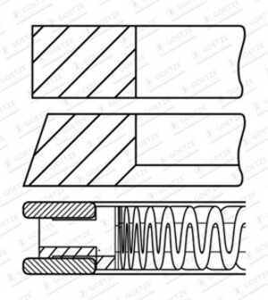 Kolvringar, kit, toyota fortuner, hilux pick-up vii, land cruiser prado, tacoma pick-up, 13011-75110, 13011-75130