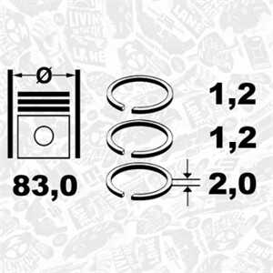 Kolvringar, kit, audi,seat,skoda,vw