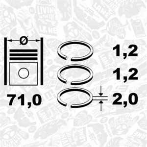 Kolvringar, kit, audi,seat,skoda,vw, 03F 198 151 D, 03F198151D, 04E 198 151 T, 04E198151T