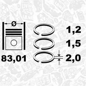 Kolvringar, kit, audi,seat,skoda,vw