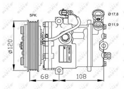 Kompressor, klimatanläggning, opel,vauxhall, 24461719, 6854020, 6854032, 93176863, R1580030