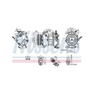 Kompressor, klimatanläggning, ford galaxy iii, s-max, 1886650, 2031037, 2128118, E1GH19D629FA, E1GH19D629FB, E1GH19D629FC